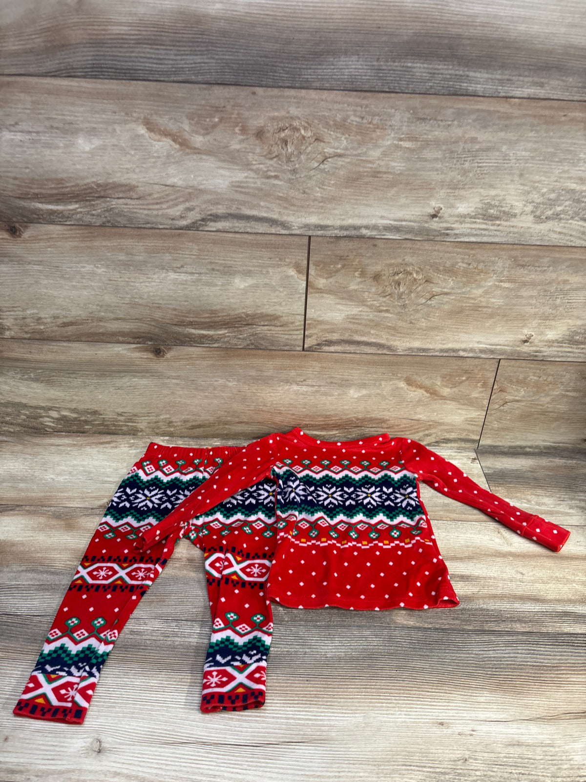 Cat & Jack 2pc Fair Isle Pajama Set Red sz 2T