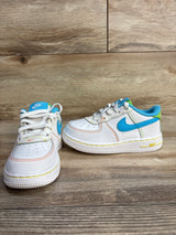 Nike Force 1 LV8 TD 'Rainbow Stitch' Sneakers, White sz 9c