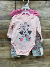 NEW Disney Baby 3pc Minnie Mouse Bodysuit Set Pink sz 6-9m