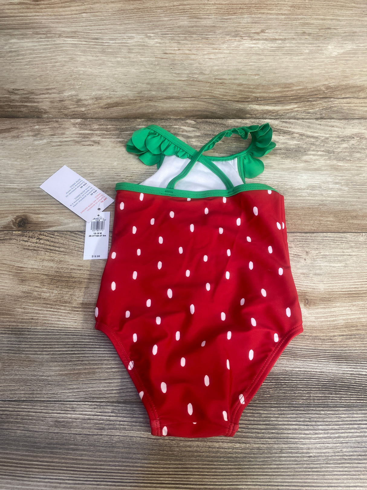 NEW Old Navy 1pc Strawberry Swimsuit Red sz 12-18m