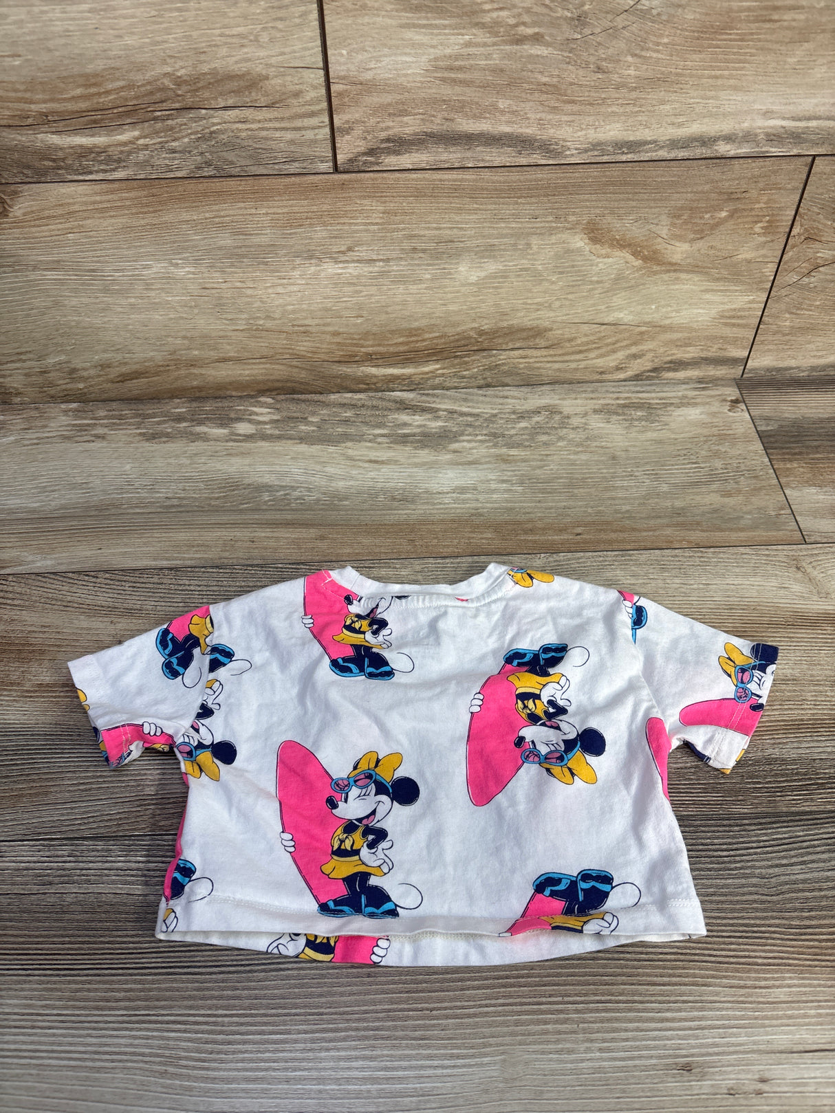 Baby Gap x Disney Minnie Mouse Cropped Surf Shirt White sz 6-12m