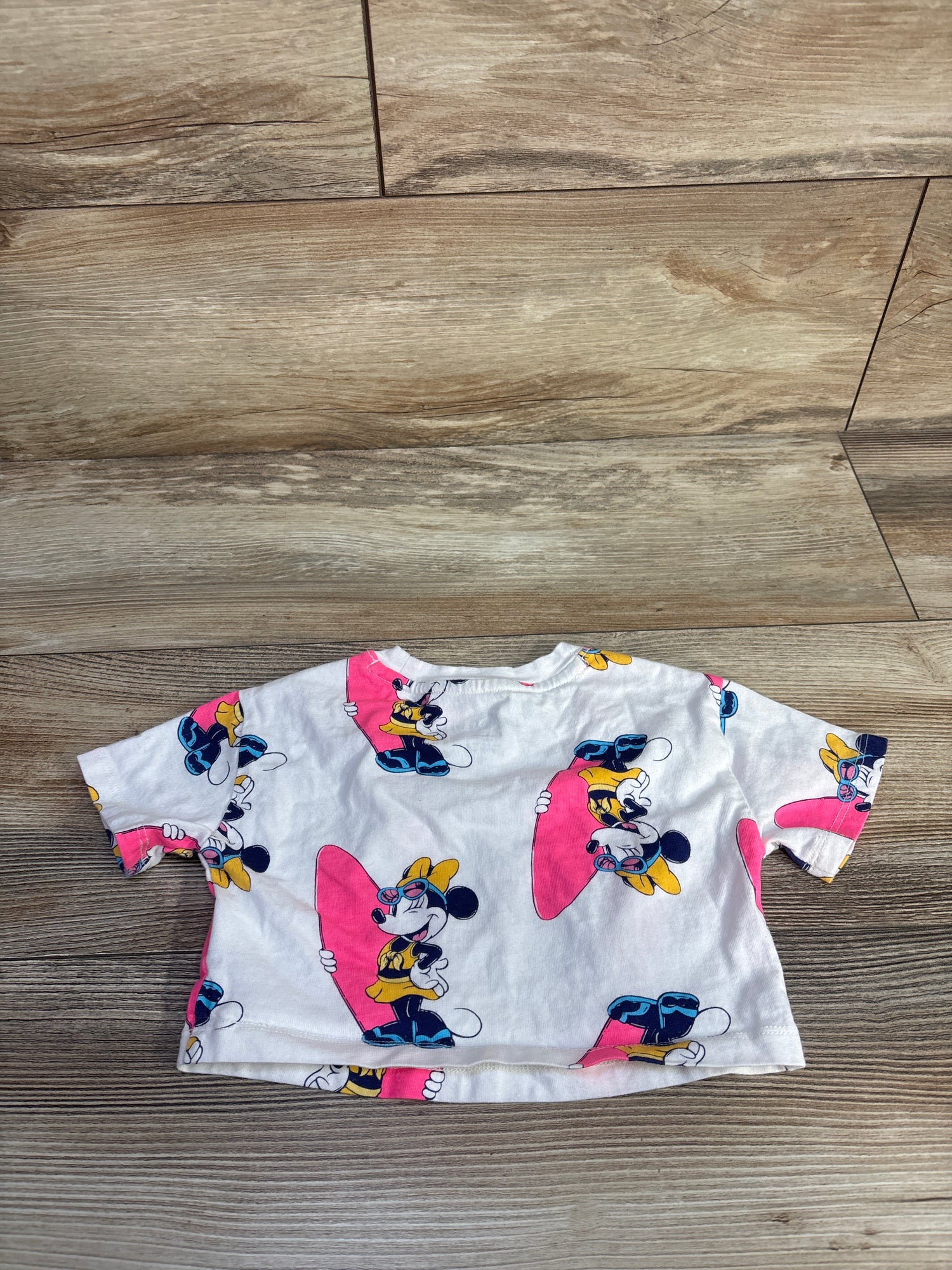 Baby Gap x Disney Minnie Mouse Cropped Surf Shirt White sz 6-12m