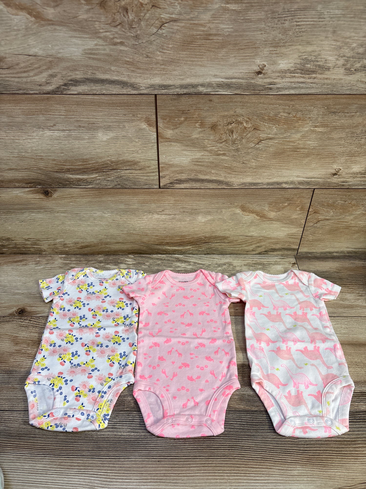 Simple Joys 3pk Bodysuit Set Pink sz 0-3m