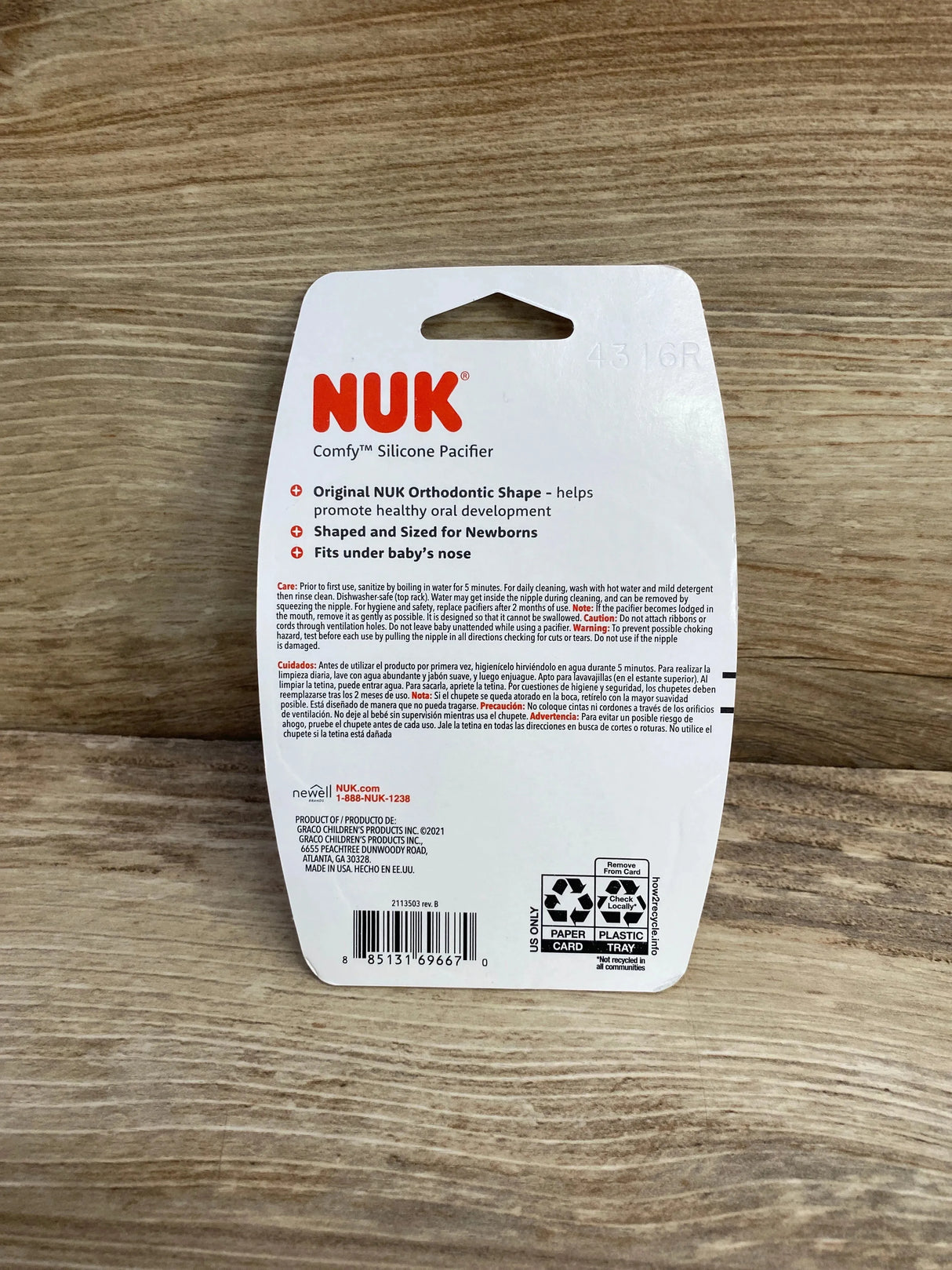 NEW NUK Comfy Orthodontic Pacifiers Pink, 0-6 Months, 3pk