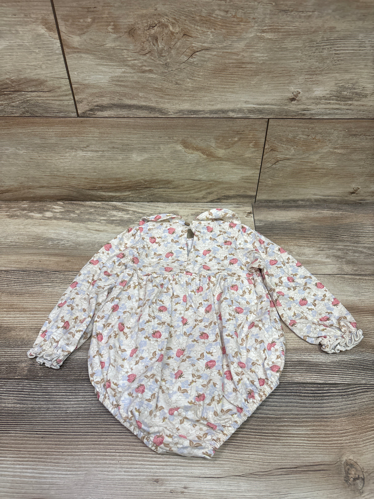 Modern Moments Long Sleeve Berry Print Bubble Romper Ivory sz 18m