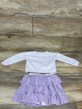 Disney Baby 2pc Marie Sweatshirt & Layered Skirt Set Purple sz 24m