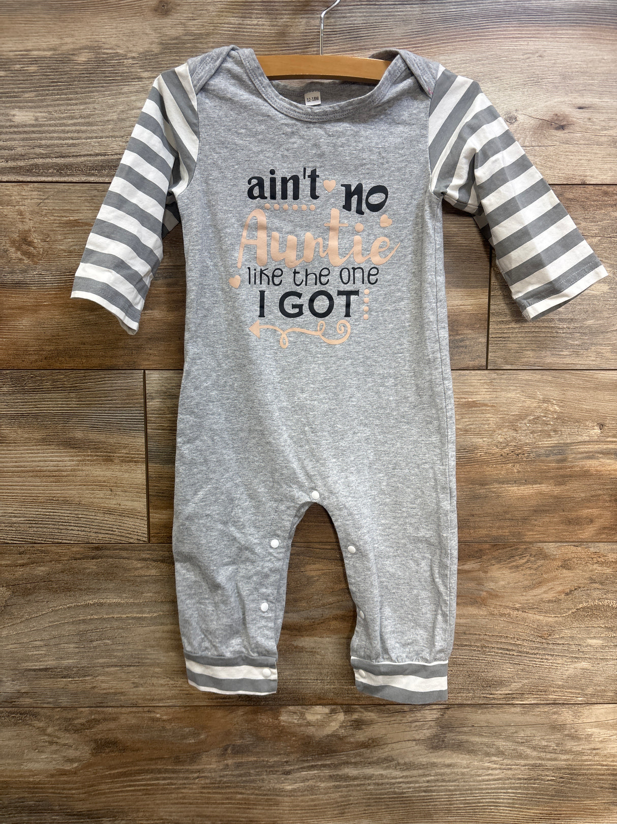 Magalu Ain't No Auntie Like The One I Got Coverall Grey sz 12-18m