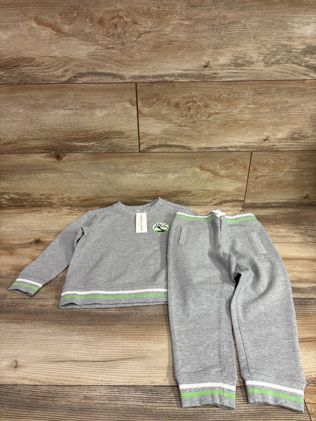 Grey Janie & Jack 2pc ski patch pullover sweatshirt and pants set for toddlers size 3T