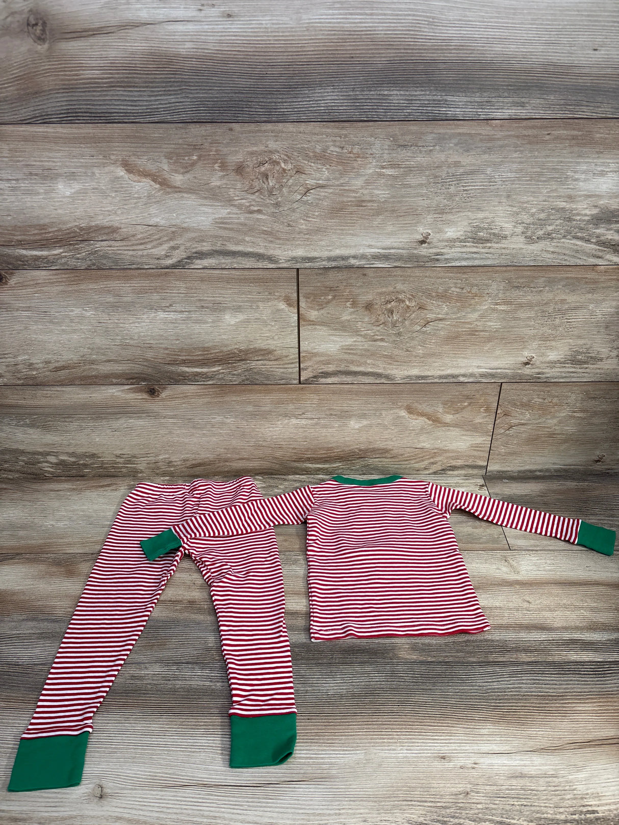 Magnolia Baby 2pc Striped Gingerbread Pajama Set Red sz 2T
