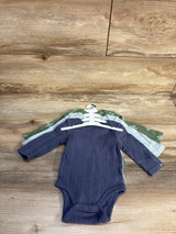 NEW Cloud Island 3pk Long Sleeve Bodysuits Blue sz 0-3m