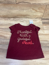 NEW Cat & Jack Thankful Graphic Shirt Burgundy sz 3T