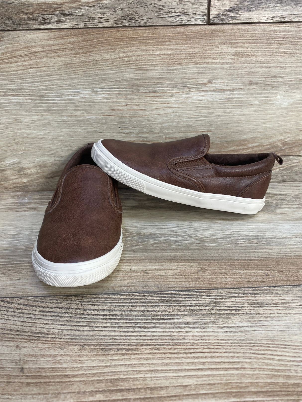 Old Navy Brown Leather Slip-On Sneakers sz 10c