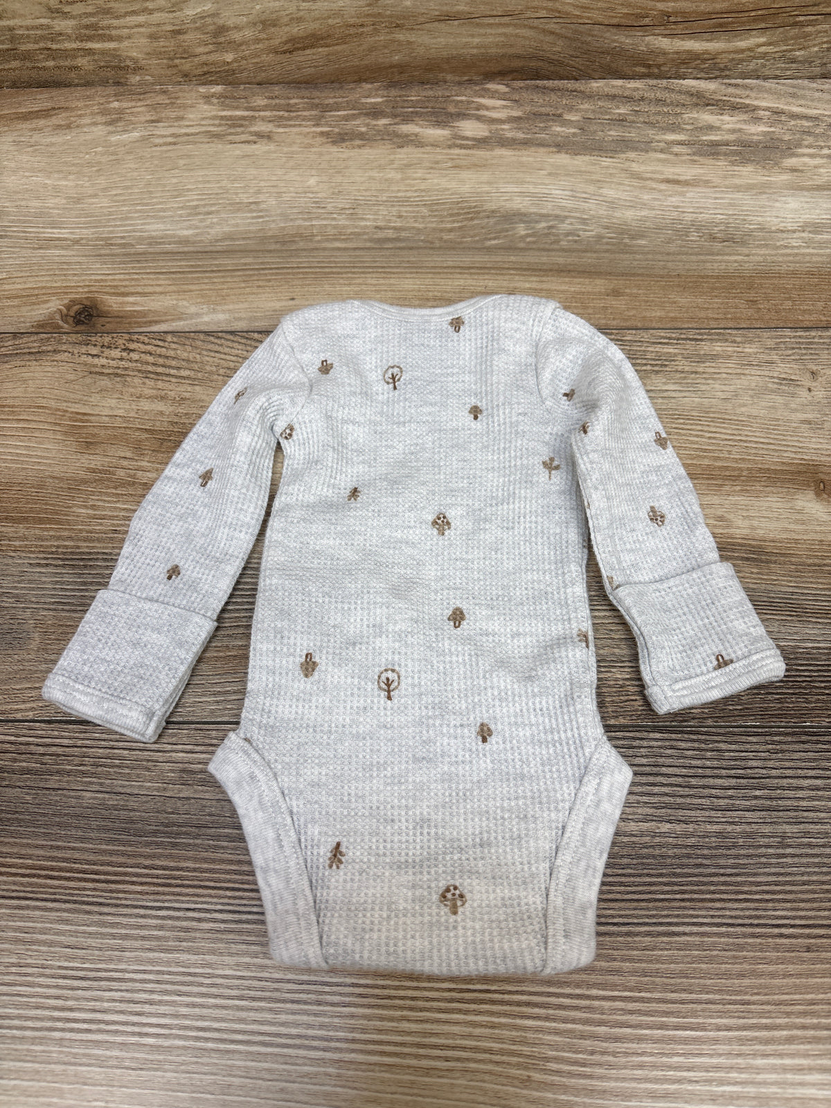 Carter's Long Sleeve Waffle Knit Bodysuit Grey sz Preemie