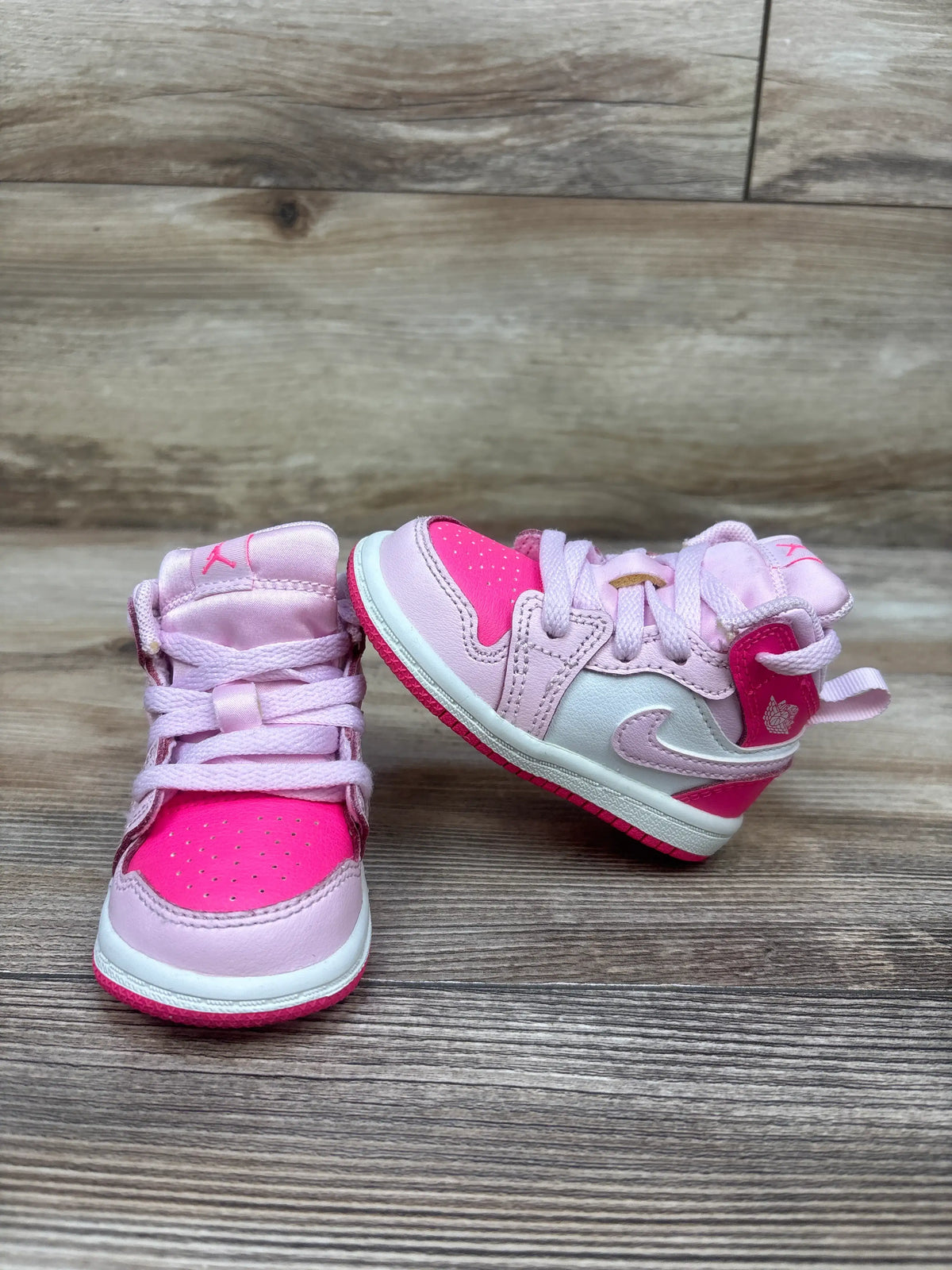 Air Jordan 1 Mid TD 'Fierce Pink' Sneakers sz 4c