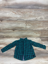 Kenneth Cole Plaid Long Sleeve Button-Up Shirt Green sz 3T