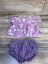 Cat & Jack 2pc Gauze Top & Bloomers Set Purple sz 0-3m