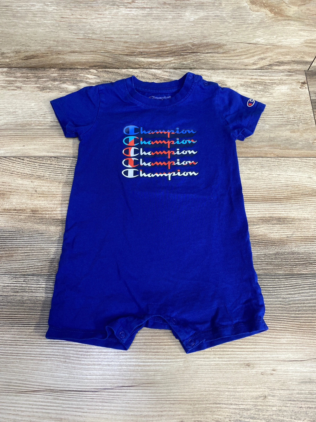Champion Logo Shortie Romper Blue sz 12-18m