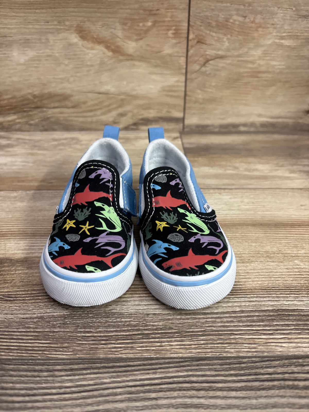 Vans Slip On Shark Sneakers Blue sz 6c