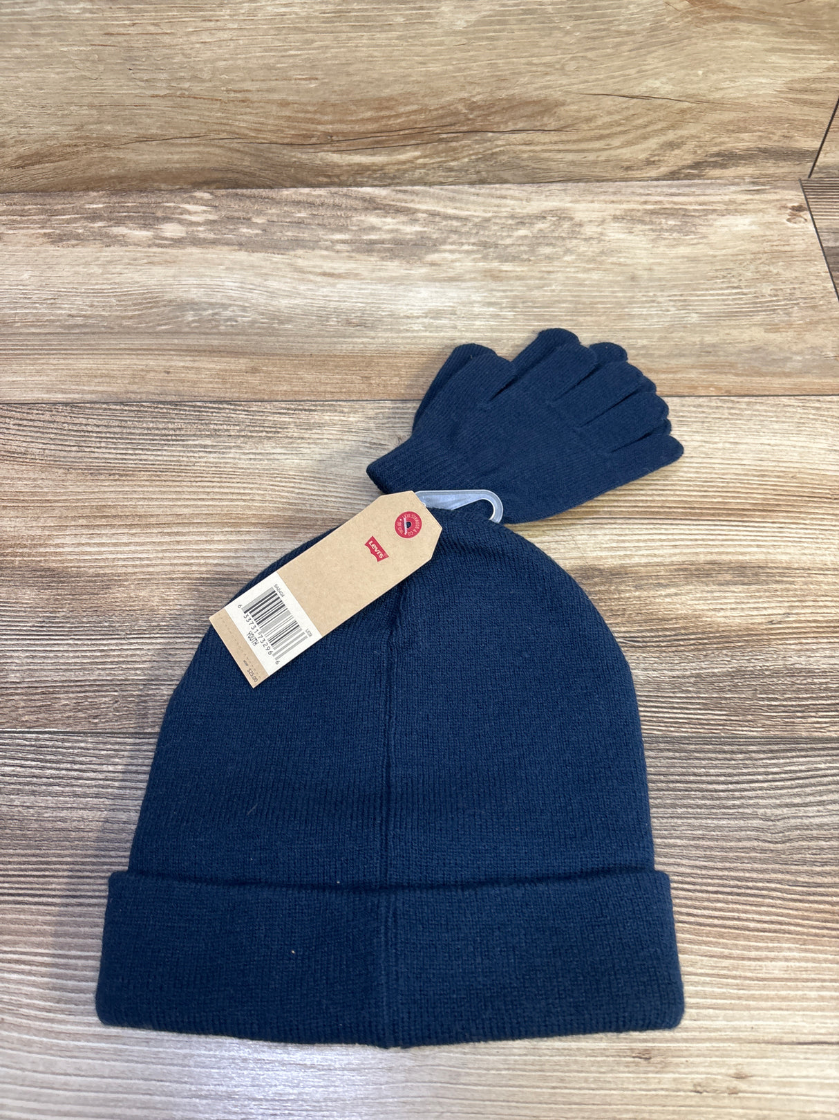 NEW Levi's 2pc Knit Hat & Gloves Navy OSFM