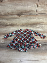 Posh P Holly Plaid Ruffled Bodysuit Dress sz 6-12m