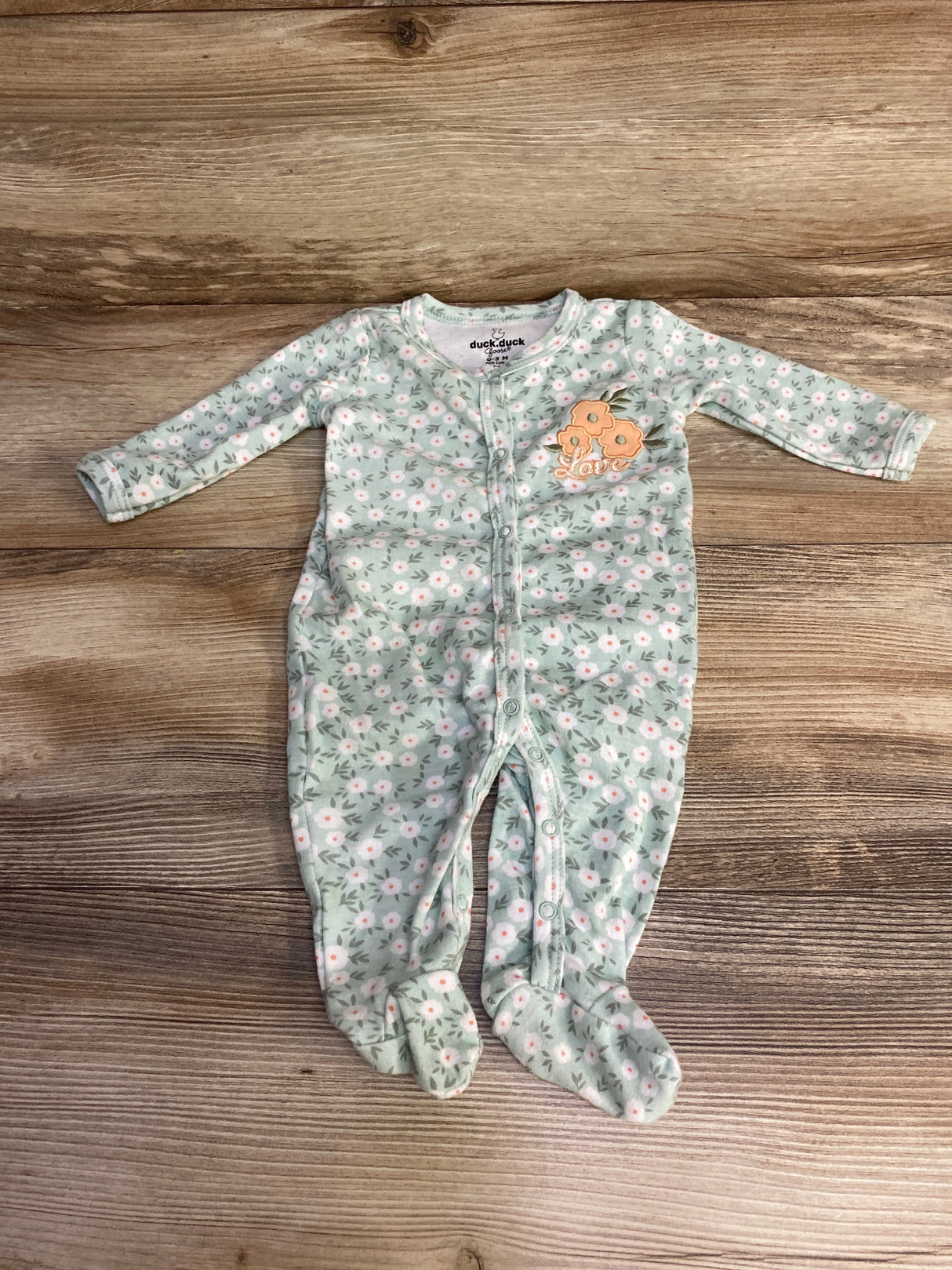 Duck Duck Goose Floral Sleeper Mint sz 0-3m - Me n Mommy To Be