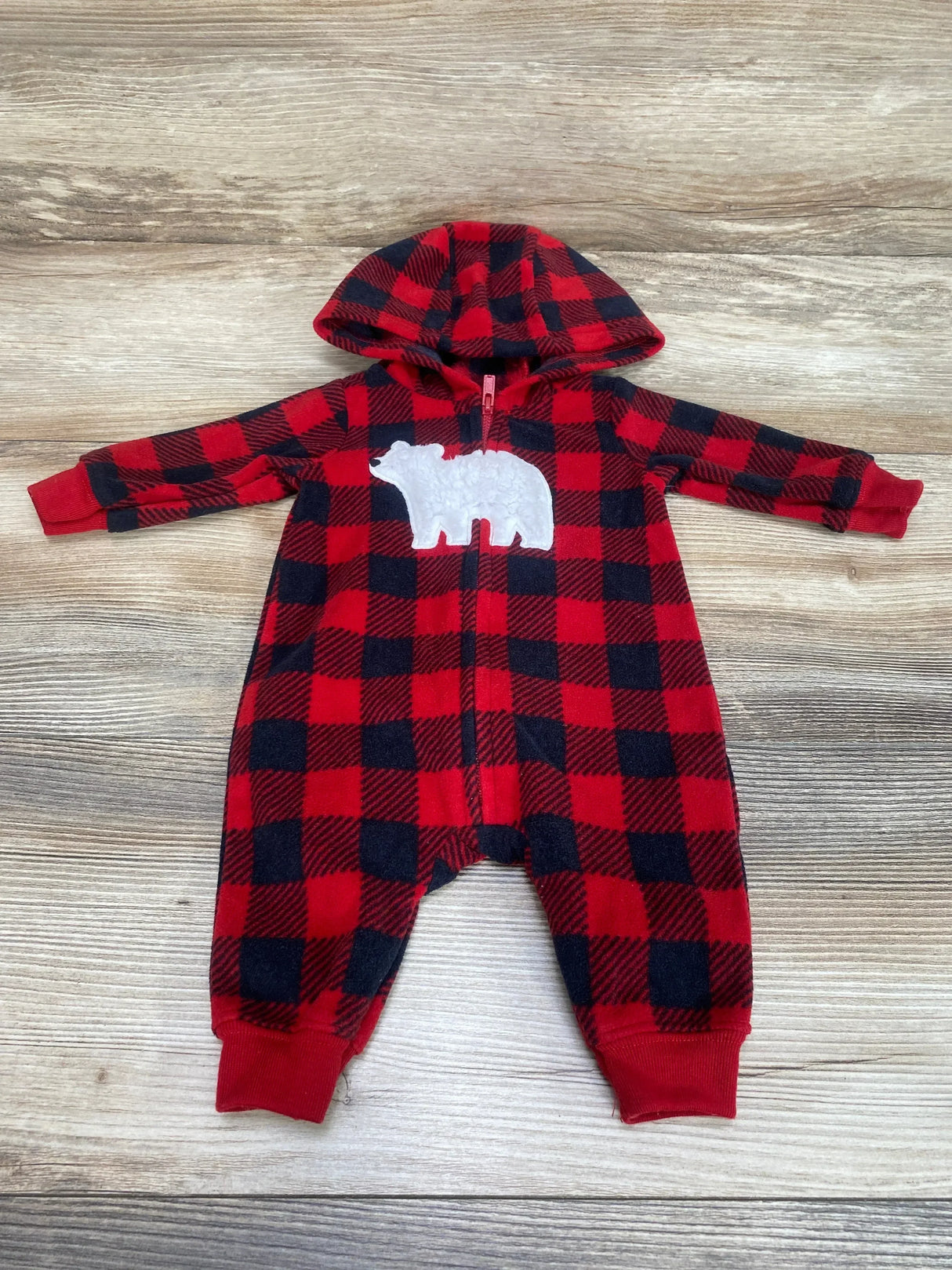 Just One You Hooded Buffalo Fleece Coverall Red sz Newborn - Me n Mommy To Be