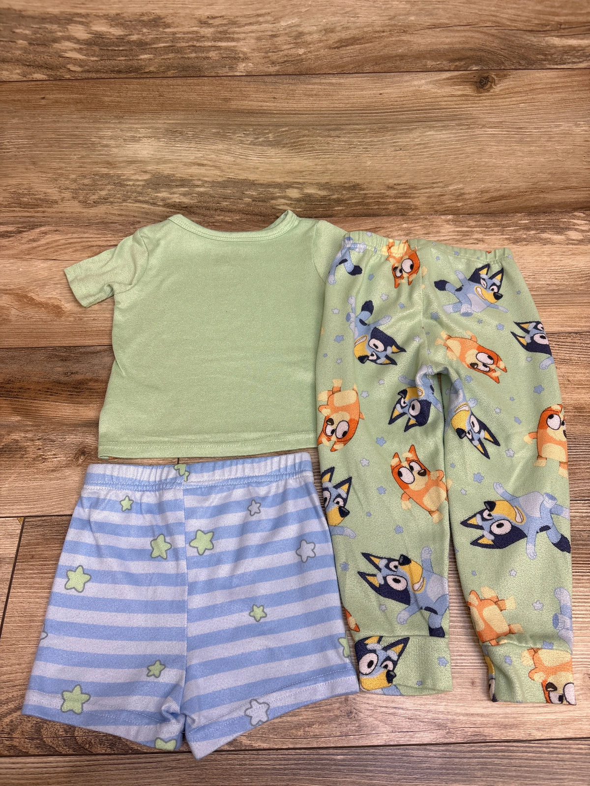 Bluey 3pc Pajama Set Green sz 3T