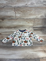 Children's Place Animal Print Long Sleeve Shirt Cream sz 12-18m