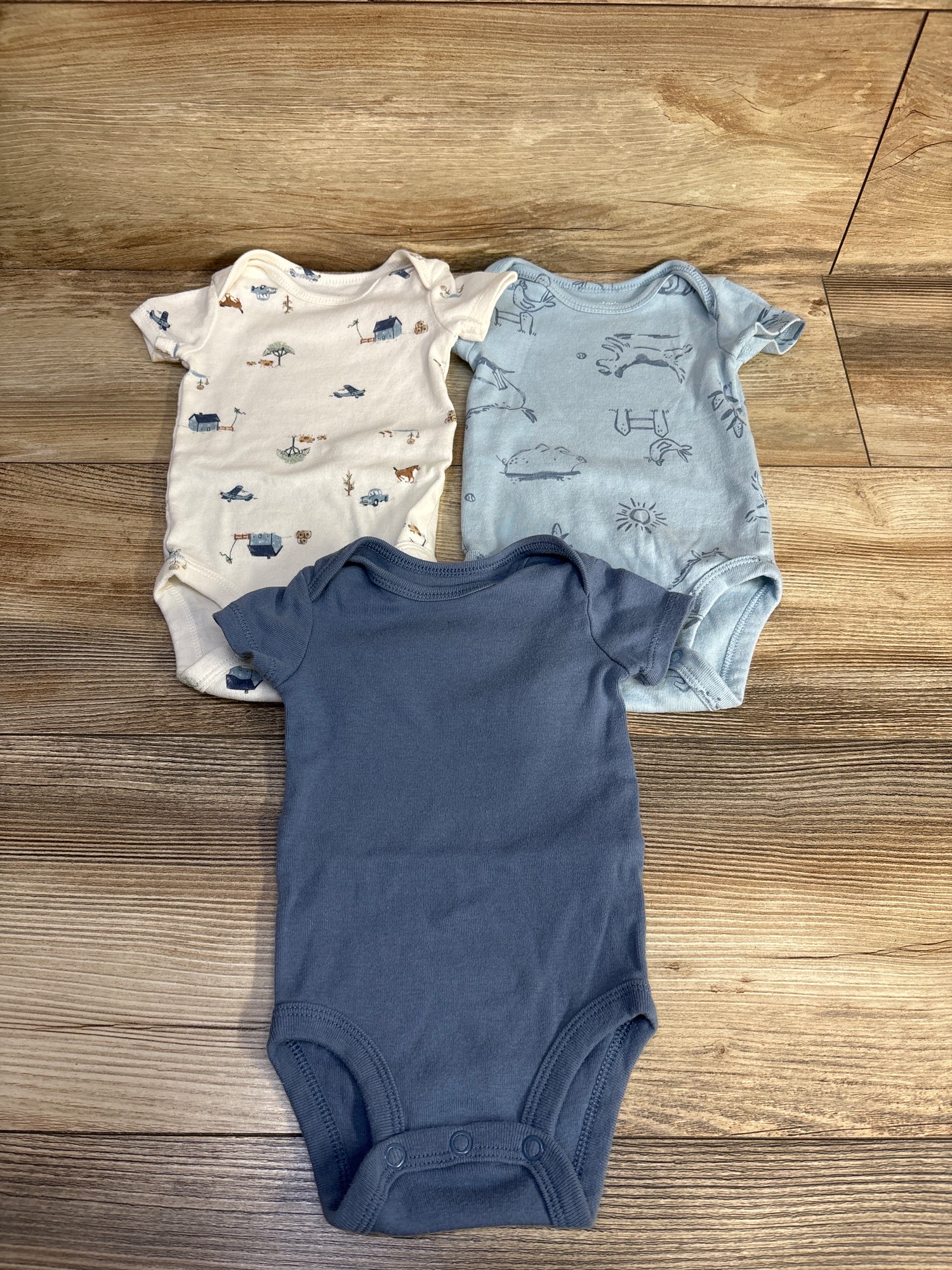 Carter's 3pk Bodysuit Set Blue sz 3m