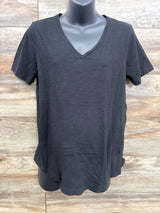 Gap Maternity Short Sleeve V-Neck Shirt Black sz Small