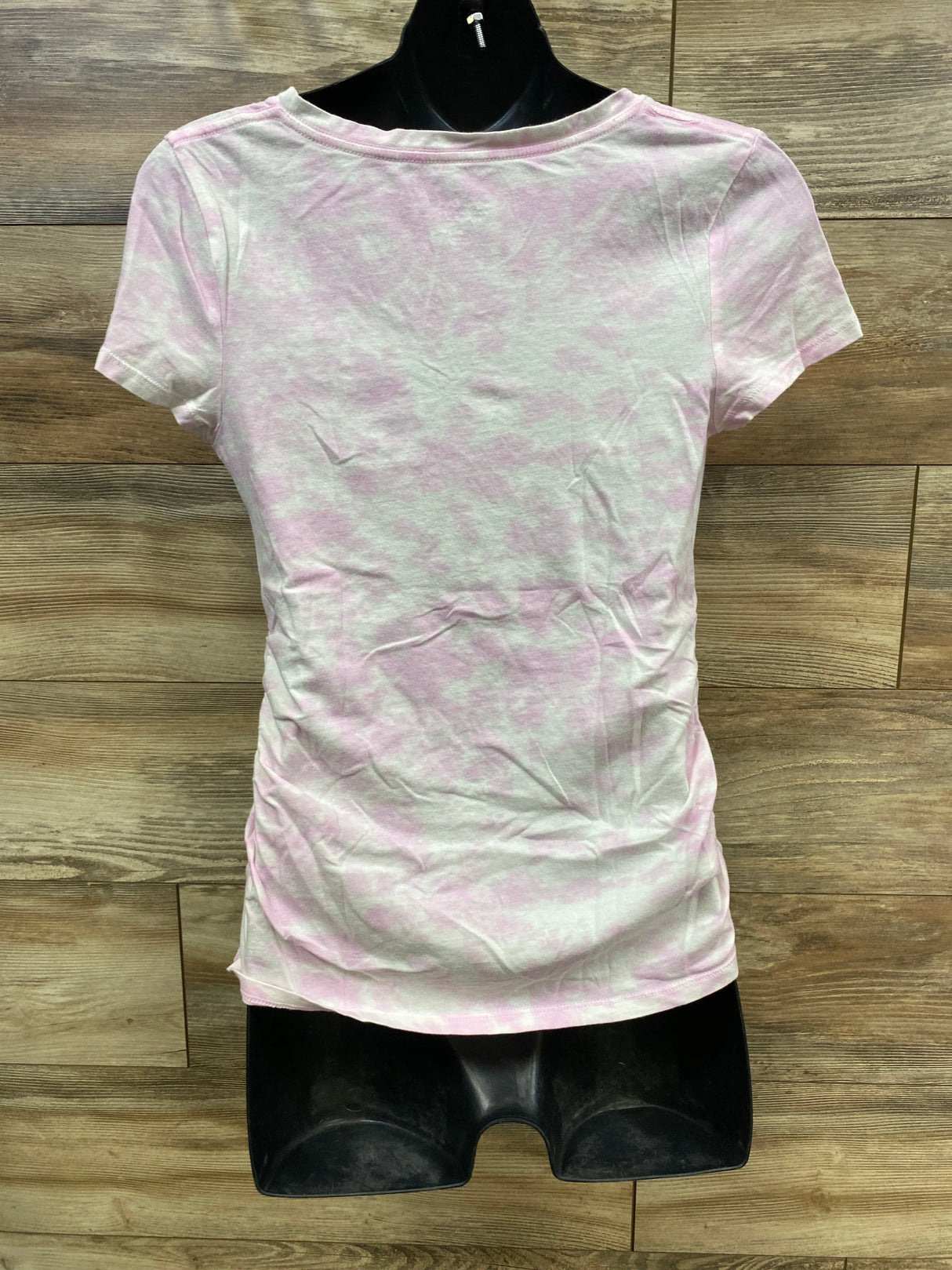 Isabel Maternity Tie-Dye V-Neck Ruched Shirt Pink sz Medium