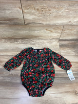NEW Cat & Jack Floral Metallic Bubble Romper Black sz 12m