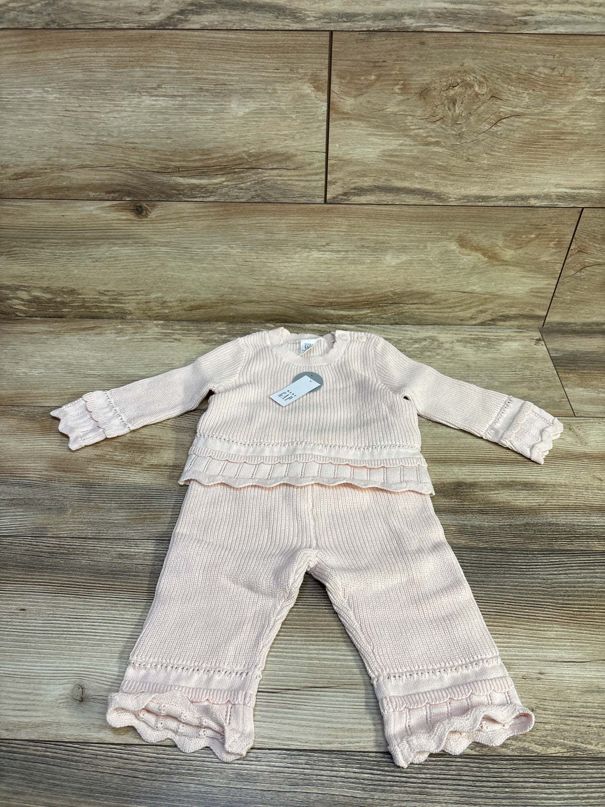 NEW Baby Gap 2pc Crochet Outfit Set Pink sz 6-12m