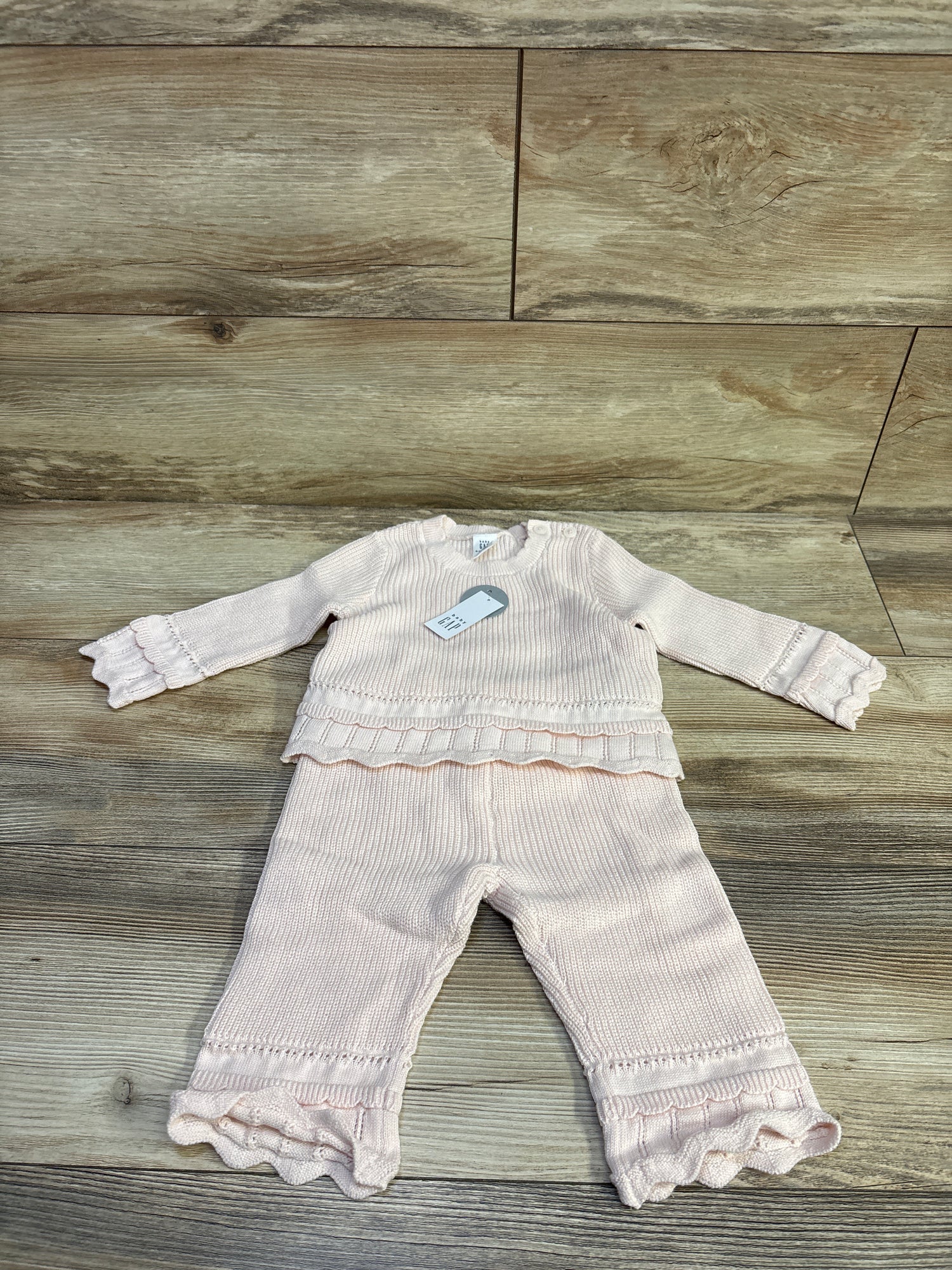 NEW Baby Gap 2pc Crochet Outfit Set Pink sz 6-12m