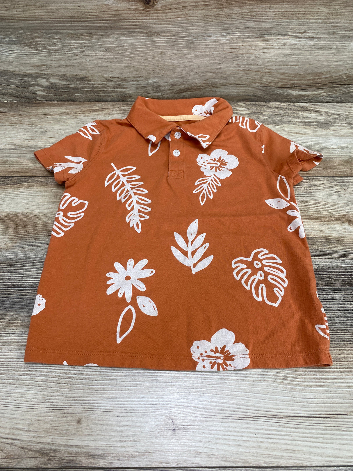 Cat & Jack Polo Shirt Orange sz 4-5T