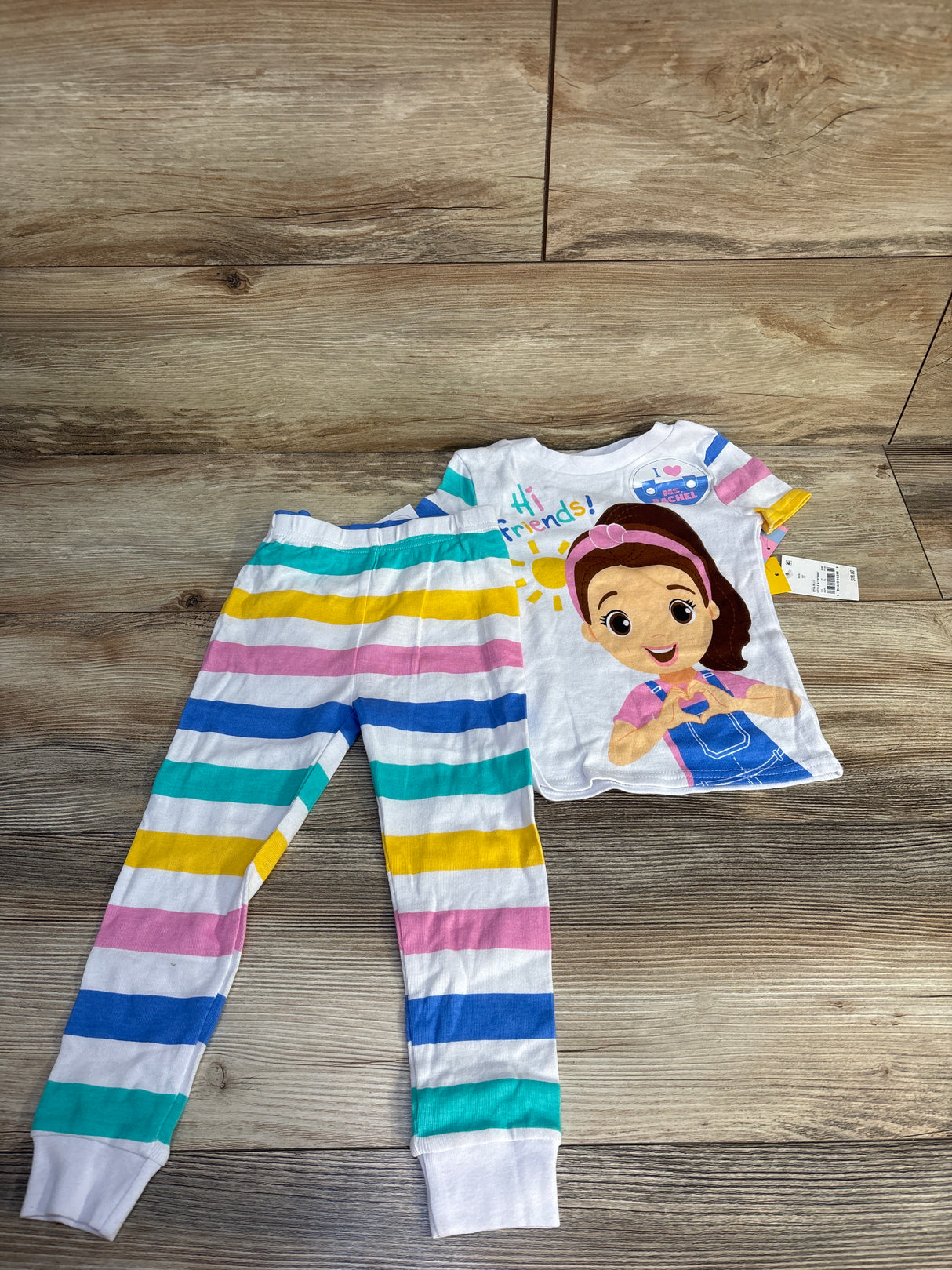 NEW Ms Rachel 2pc Pajama Set White sz 3T
