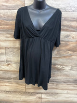 Isabel Maternity Short Sleeve Blouse Black sz XL