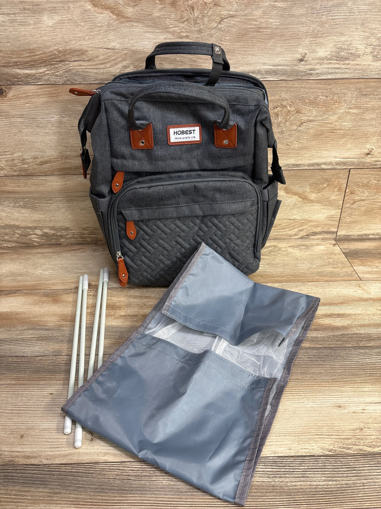 HOBEST Diaper Bag Backpack w/ Changing Station & USB Grey