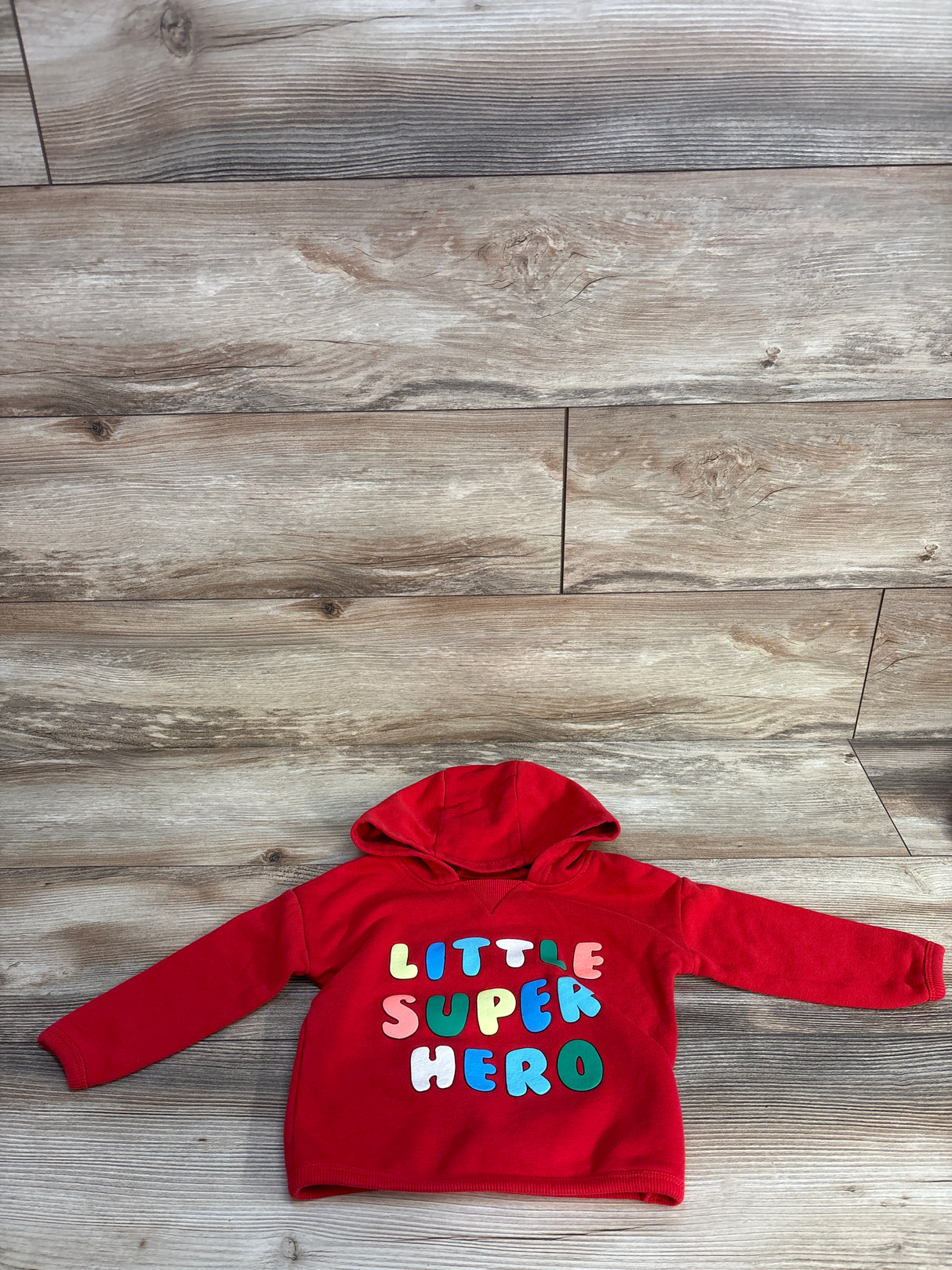 Little Super Hero Pull Over Hoodie Red sz 12-18m