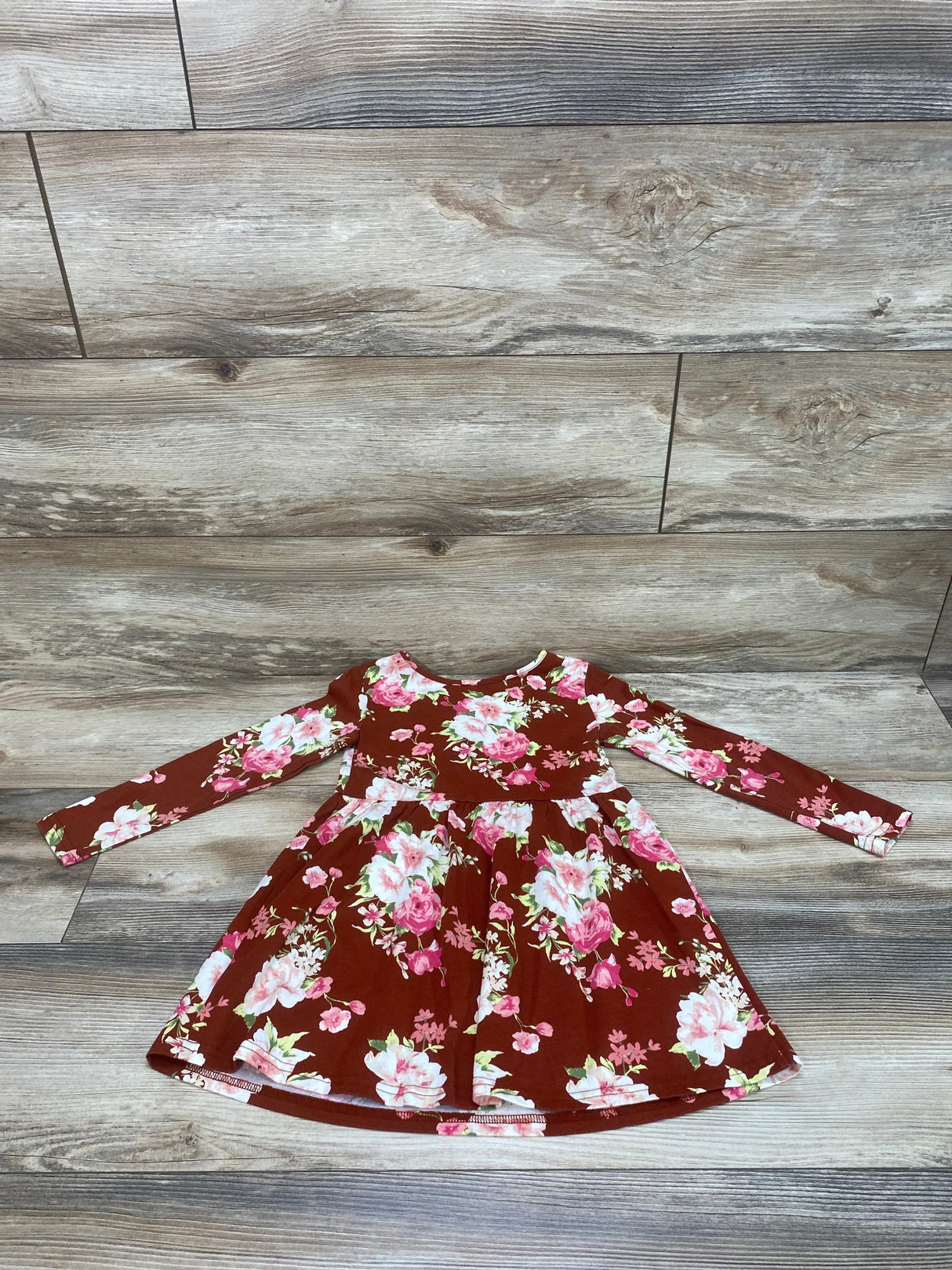 Children's Place Floral Dress Brown sz 4T