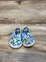 Toms White 'Cobalt Snakes' Tiny Alpargata Canvas Shoes sz 3c - Me 'n Mommy To Be