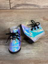 Wonder Nation Iridescent Shine Moto Booties sz 3c