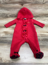 Guess Hooded Quilted Hearts Jumpsuit Red sz 3-6m