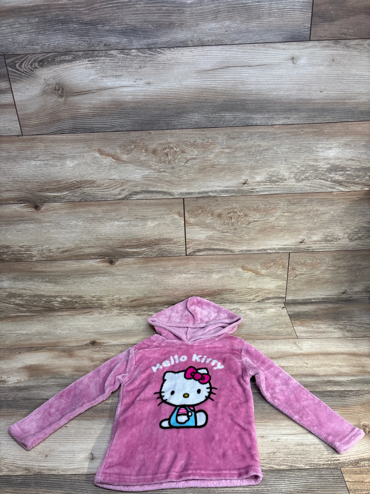 Hello Kitty Plush Pull Over Hooded Sweater Pink sz 5T