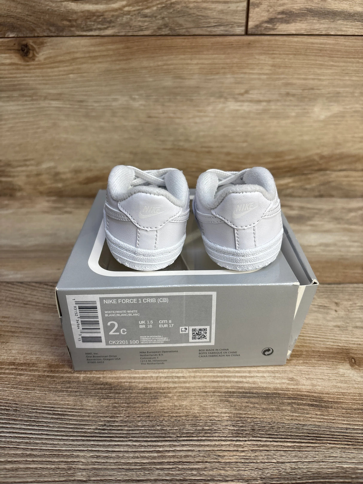Nike Force 1 Crib White sz 2c - Me n Mommy To Be