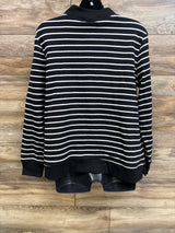 NEW Isabel Maternity Half Zip Striped Sweatshirt Black sz XL