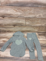 Shein 2pc Knit Hooded Shirt & Pants Set Green sz 4T