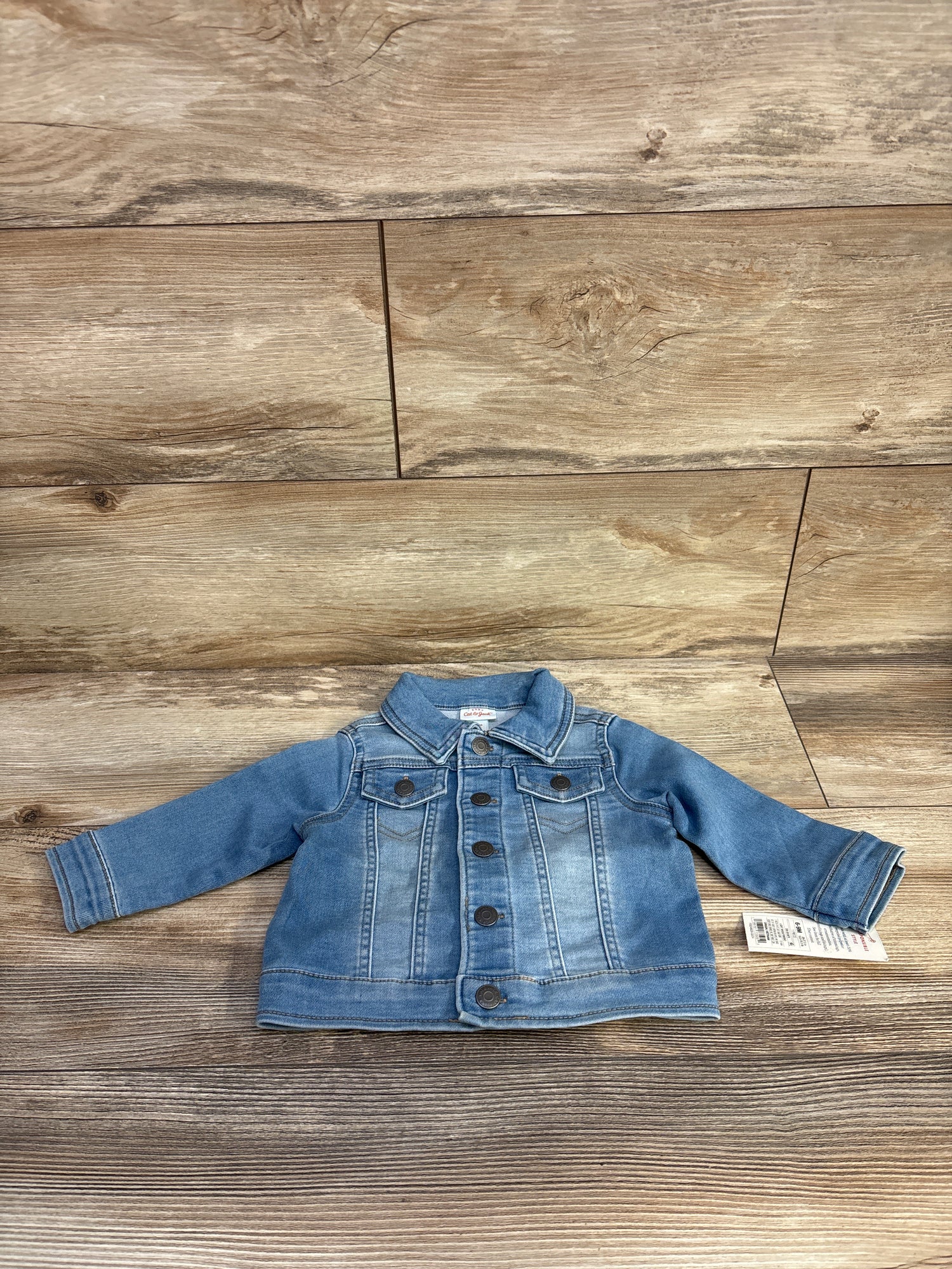 NEW Cat & Jack Denim Knit-Like Jacket Blue sz 6-9m