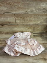NEW Bonnie Baby 2pc Cap Sleeve Foiled Dress & Bloomers Set Pink sz 18m
