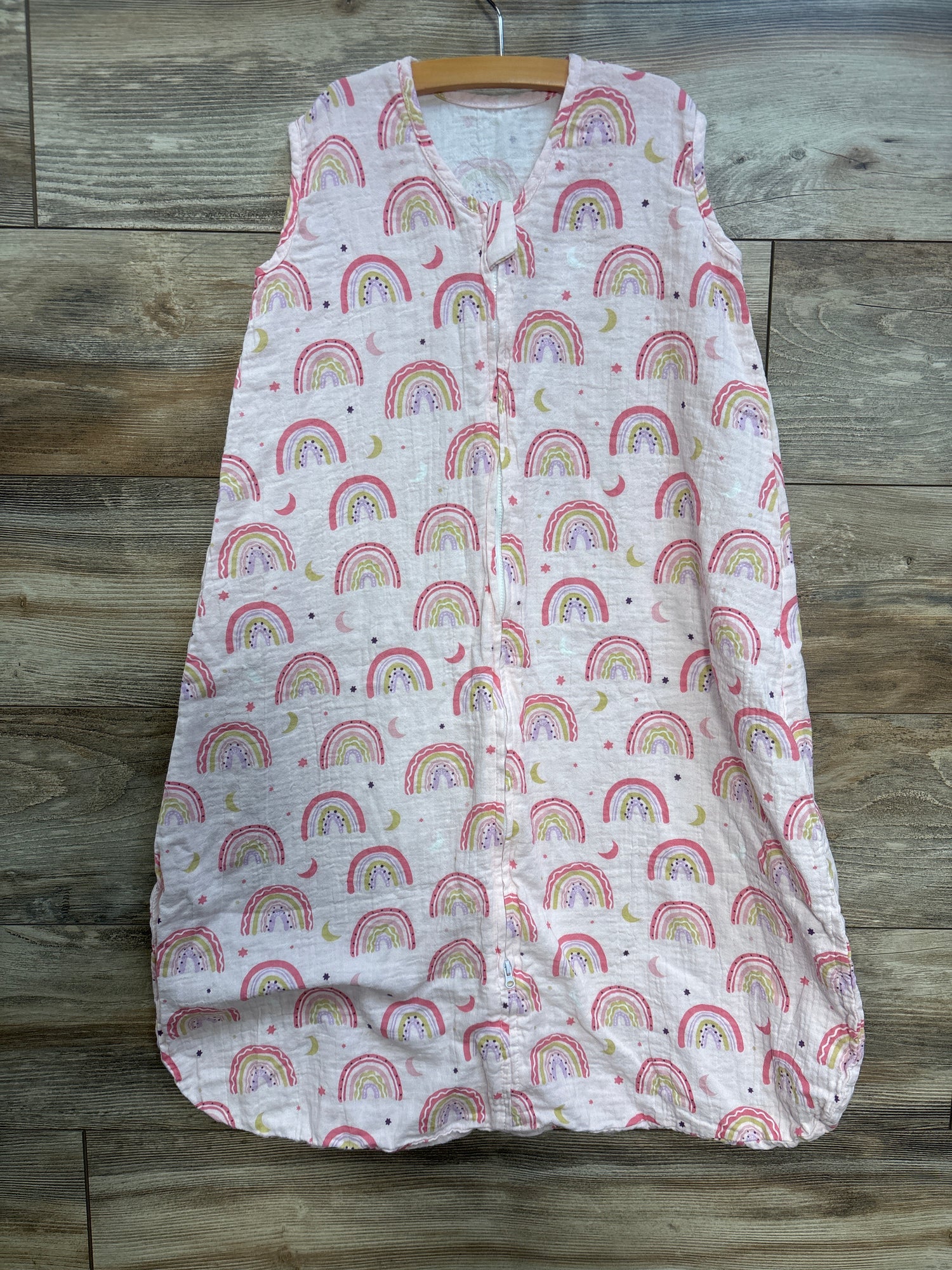 Rainbow Print Gauze Sleep Sack Pink sz XL/18-24m